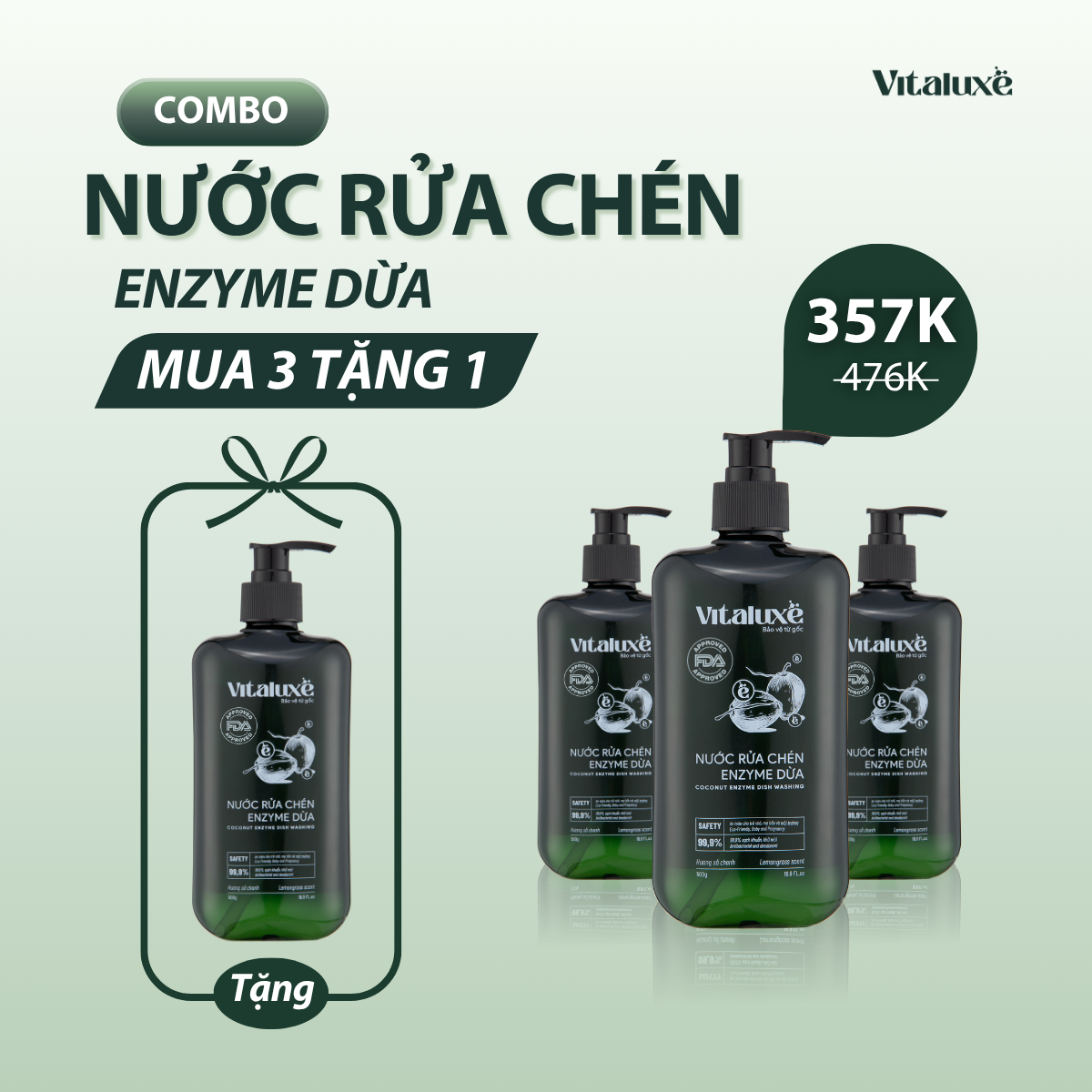 Combo nước rửa chén 